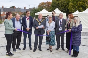 AMBITIOUS: Ex-Mayor of Barnsley Coun Michael Stowe officially cut the ribbon to open the new Goldthorpe square last year, but it’s not gone as smoothly as expected.