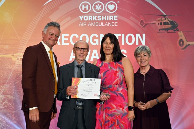 VOLUNTEER OF THE YEAR: Peter Carroll alongside Natalie Rusling, Jon Mitchell and Gaynor Barnes.