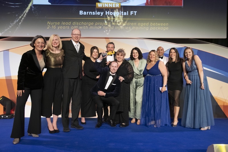 Barnlsey Hospital nurses celebrating their win.