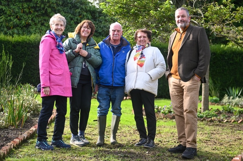 VOLUNTEERS: Judith Hunt, Linda Stewart, Alan Everard, Jane Barry and Niall Clarke.