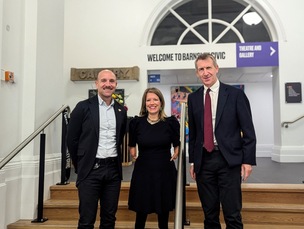 Civic chief executive Anthony Baker with MPs Marie Tidball and Dan Jarvis.