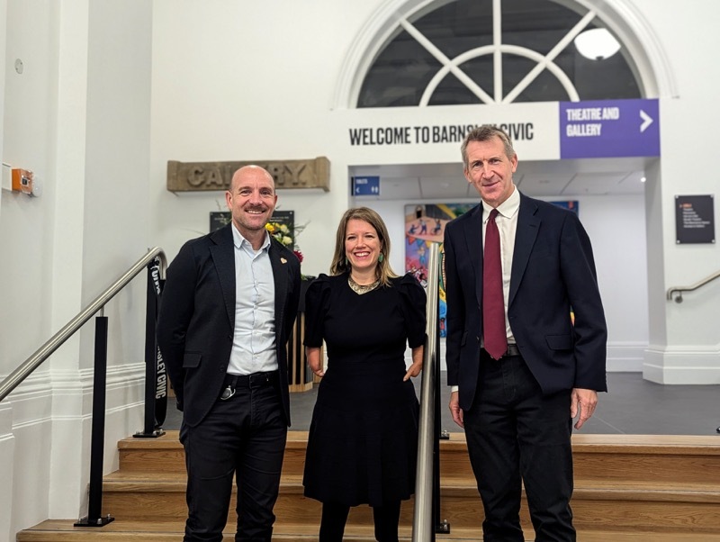 Civic chief executive Anthony Baker with MPs Marie Tidball and Dan Jarvis.