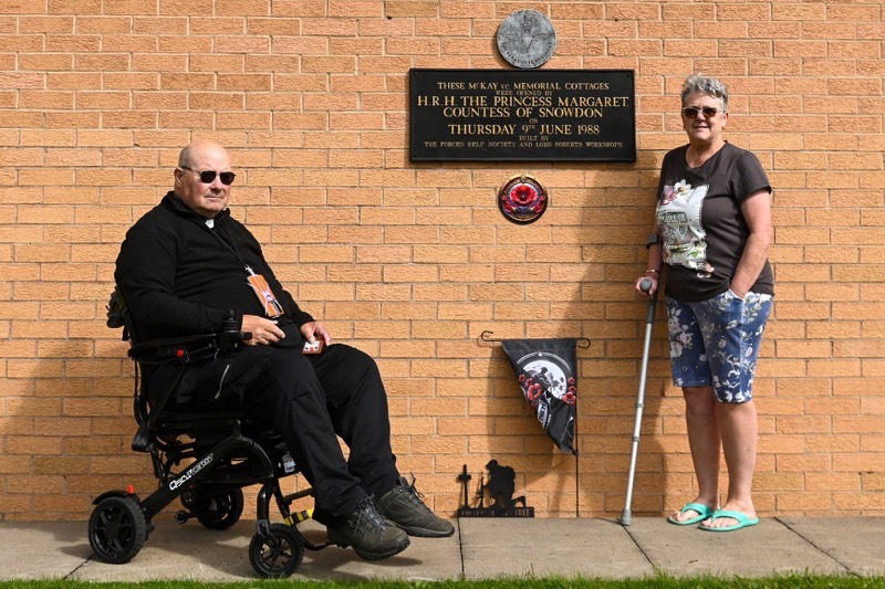 IMMINENT SALE: Veterans Chris Lloyd and Susan Speight who are fighting the sale of their bungalows in Hoyland. Picture: Charley Atkins.