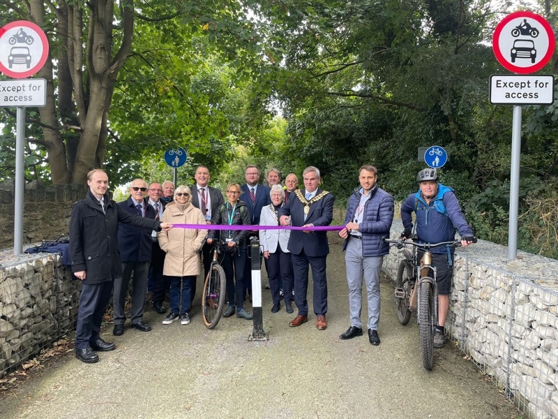 UNVEIL: Mayor of Barnsley John Clarke opens up the new active travel corridor.