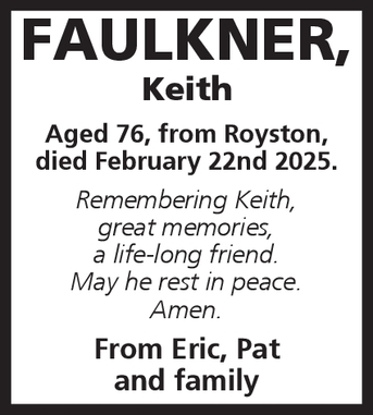 Notice for Keith Faulkner