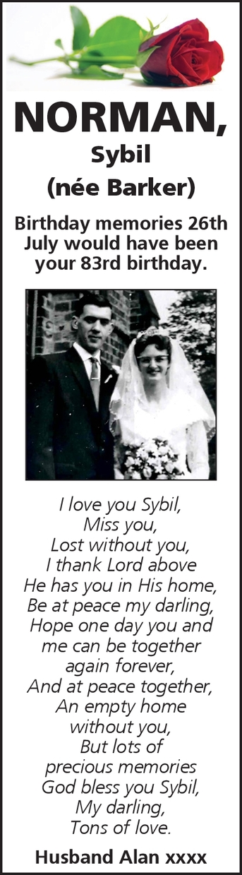Notice for Sybil Norman