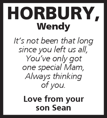 Notice for Wendy Horbury